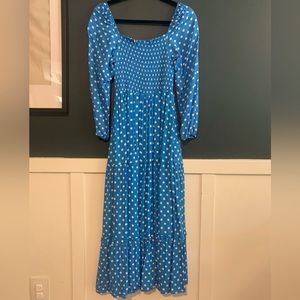 Blue Polka Dot Anthropologie Smock Dress - Size S